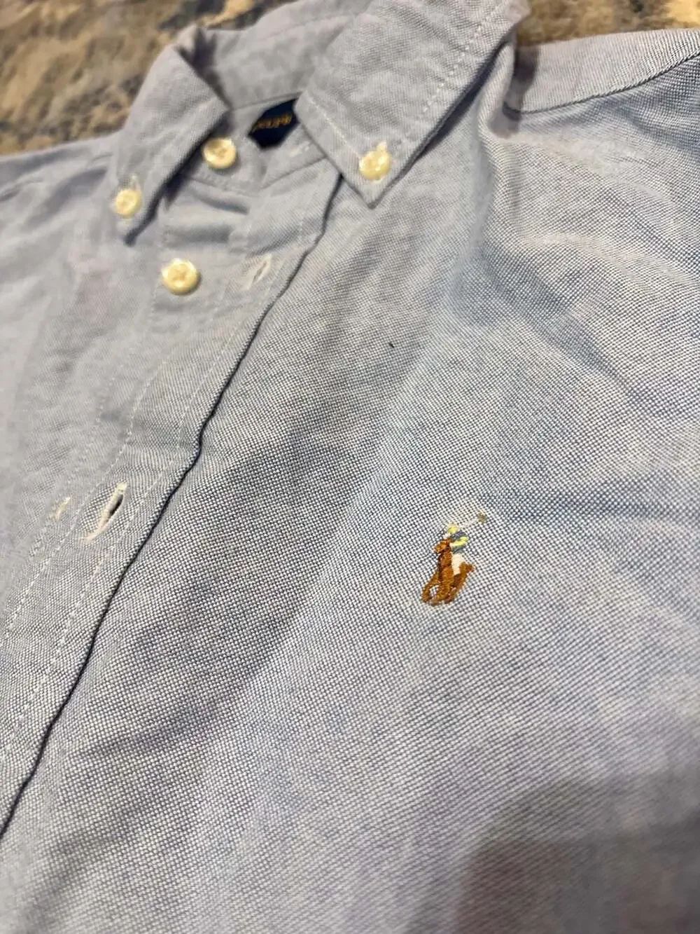 Ralph Lauren Button Down Shirt Size 7 Blue Oxford